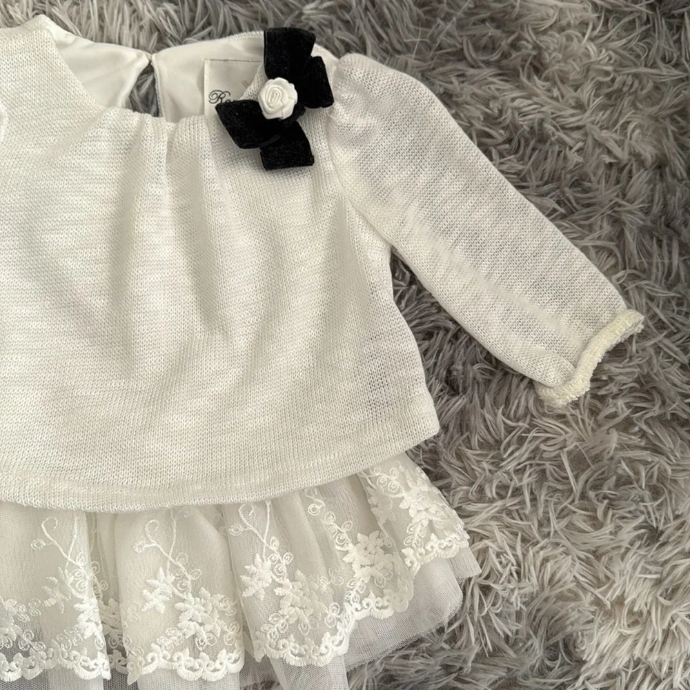 Lace ruffle dressy sweater